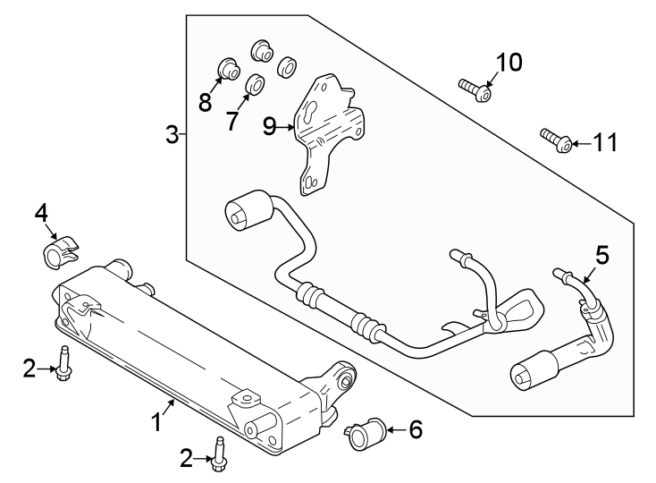 Diagram TRANS OIL COOLER. for your 2015 Lincoln MKZ Base Sedan  