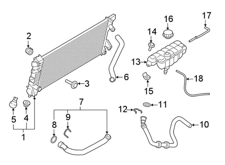 Diagram RADIATOR & COMPONENTS. for your Ford Ranger  