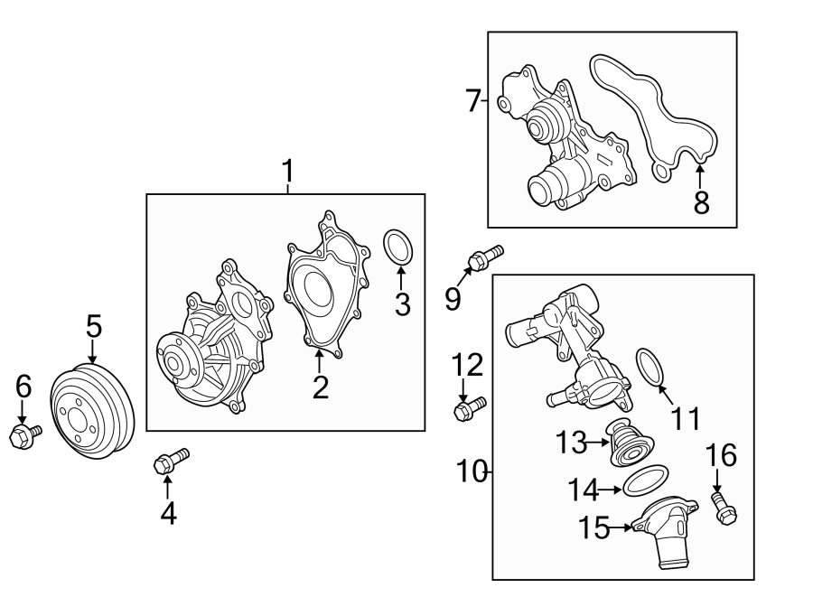 Diagram WATER PUMP. for your 2010 Lincoln MKZ   