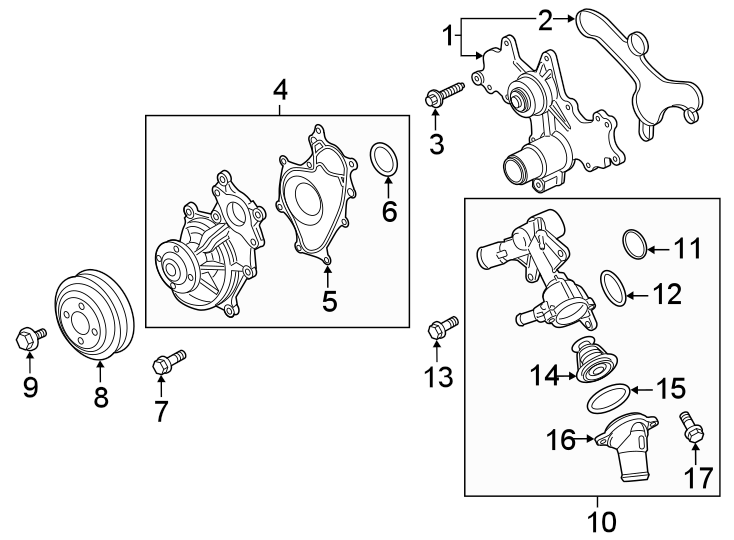 Diagram WATER PUMP. for your Ford F-150  