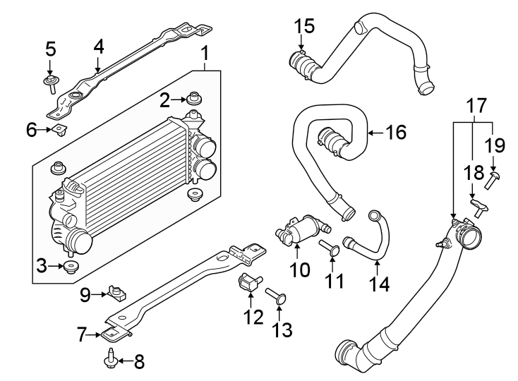 Diagram INTERCOOLER. for your 2020 Ford F-150 3.5L EcoBoost V6 A/T RWD XL Standard Cab Pickup Fleetside 