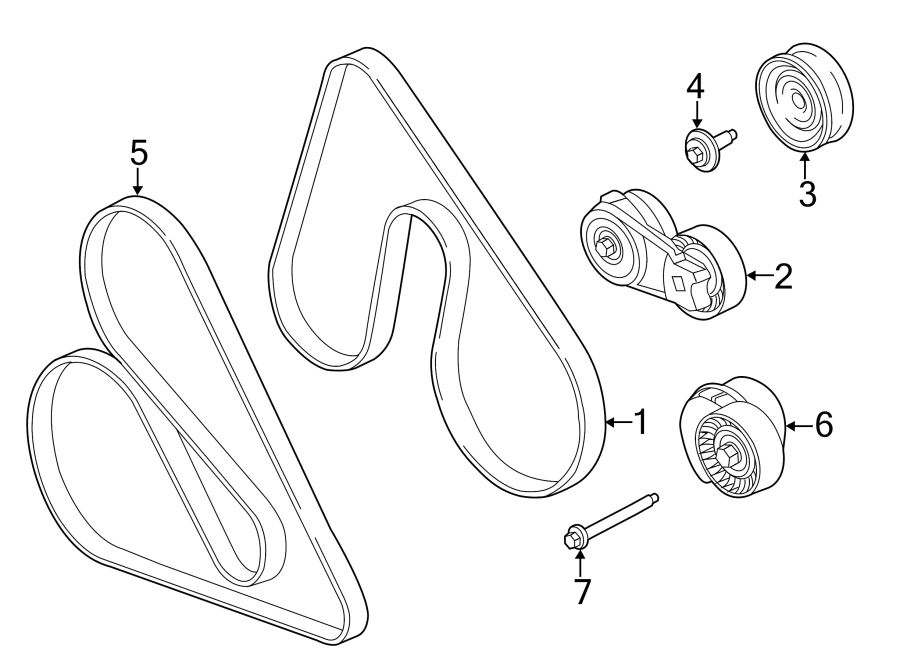 Diagram BELTS & PULLEYS. for your Ford F-150  