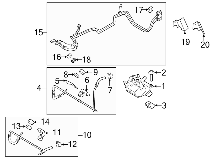 Diagram Cab. TRANS oil cooler. for your 2016 Lincoln MKZ Hybrid Sedan  