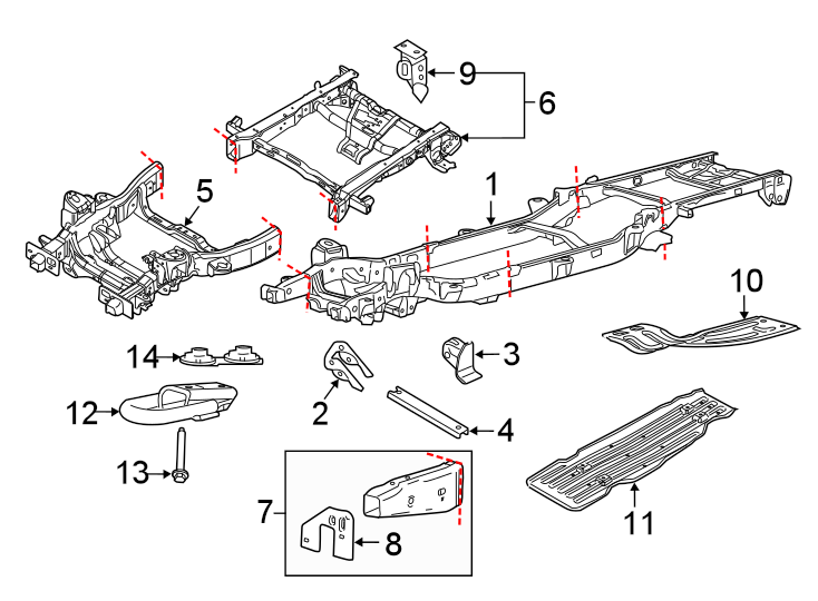 Diagram Frame & components. for your Ford F-150  