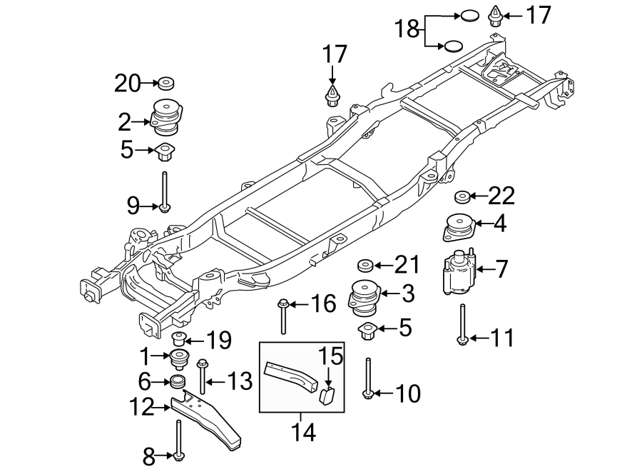 Diagram FRAME & COMPONENTS. for your 2019 Ford F-150 3.3L Duratec V6 FLEX A/T 4WD XLT Crew Cab Pickup Fleetside 