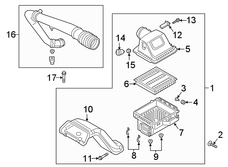 Diagram AIR INTAKE. for your Ford F-150  