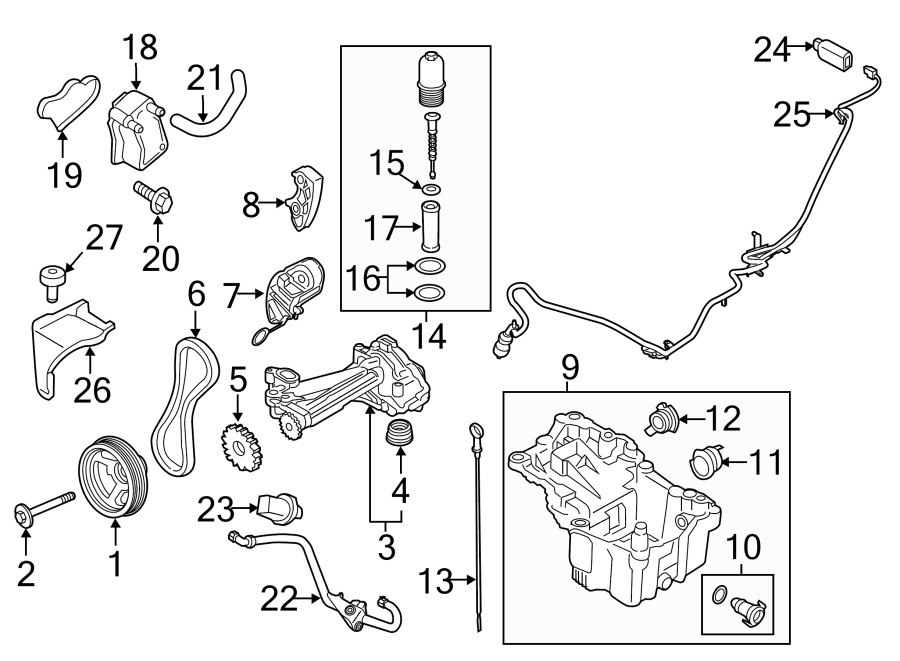 Diagram ENGINE PARTS. for your Ford