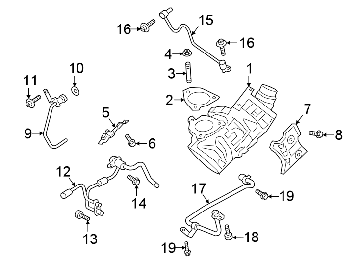 Diagram TURBOCHARGER & COMPONENTS. for your 2019 Lincoln MKZ Reserve I Sedan  