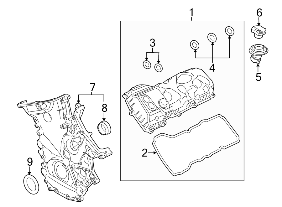 VALVE & TIMING COVERS. Diagram