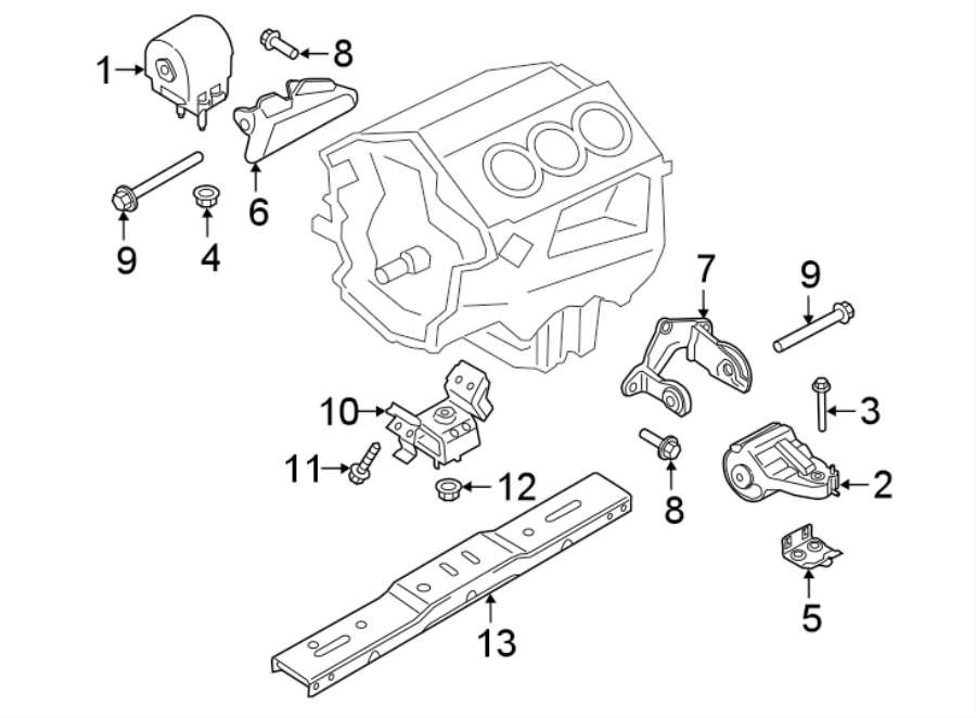 Diagram ENGINE & TRANS MOUNTING. for your 2010 Lincoln MKZ   