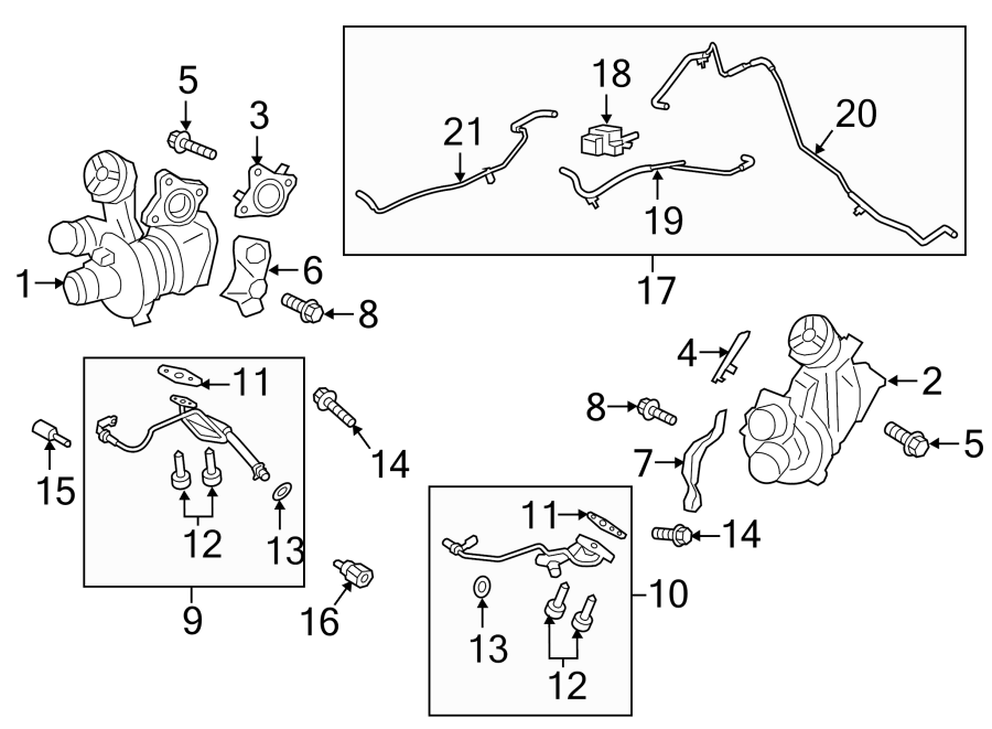 Diagram TURBOCHARGER & COMPONENTS. for your Lincoln