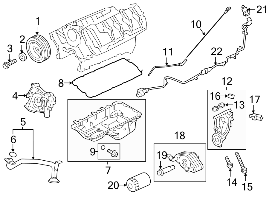 Diagram ENGINE PARTS. for your Ford