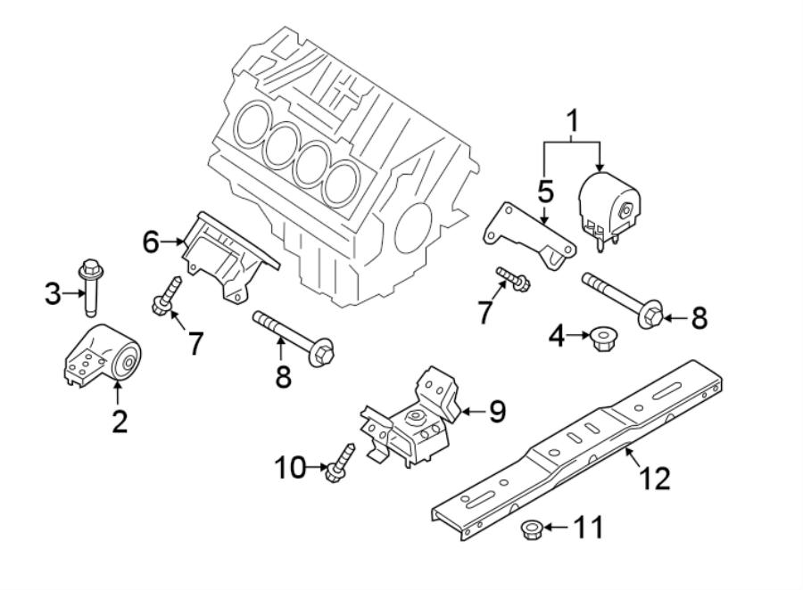 Diagram ENGINE & TRANS MOUNTING. for your 2013 Lincoln MKZ   