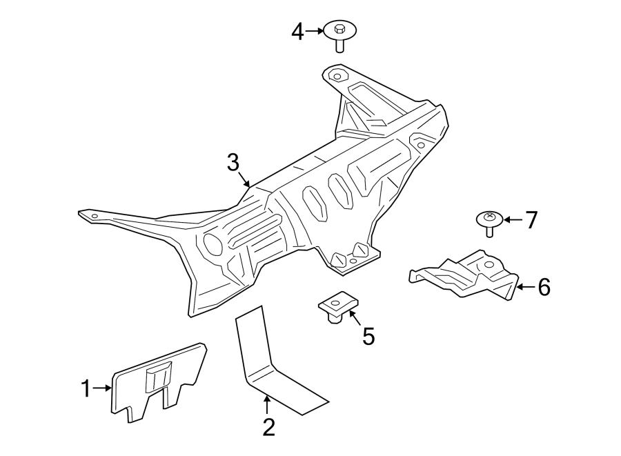 Diagram EXHAUST SYSTEM. HEAT SHIELDS. for your 2019 Ford Mustang Bullitt Coupe  