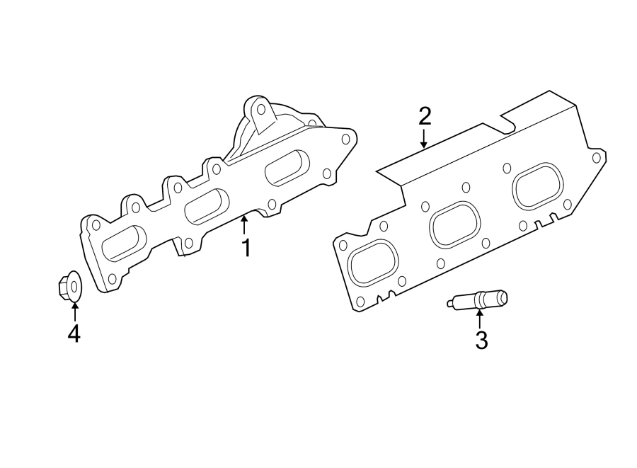 Diagram Exhaust system. Side loading door. Exhaust manifold. for your 2019 Lincoln MKZ Hybrid Sedan  