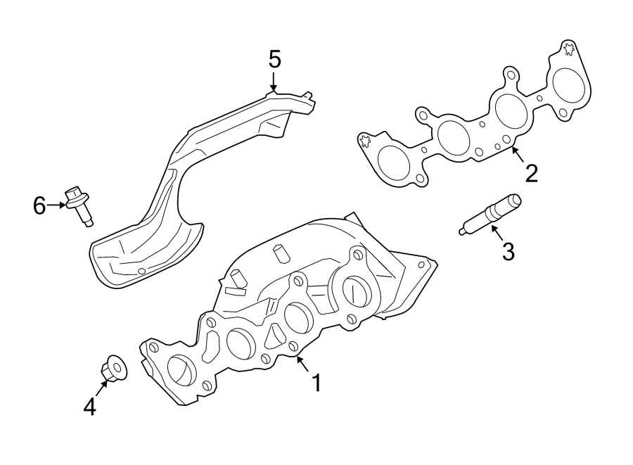 Diagram EXHAUST SYSTEM. EXHAUST MANIFOLD. for your 2014 Lincoln MKZ Hybrid Sedan  