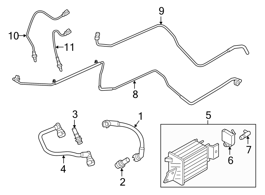 Diagram Emission system. Emission components. for your 2014 Lincoln MKZ Base Sedan  