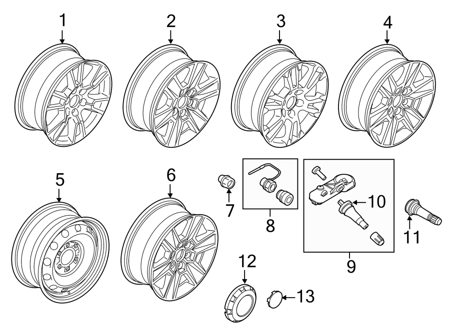 Diagram Wheels. for your Ford Edge  