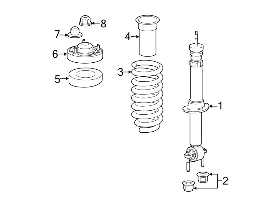 Diagram FRONT SUSPENSION. STRUTS & COMPONENTS. for your 2016 Ford F-150 3.5L EcoBoost V6 A/T RWD XLT Crew Cab Pickup Fleetside 