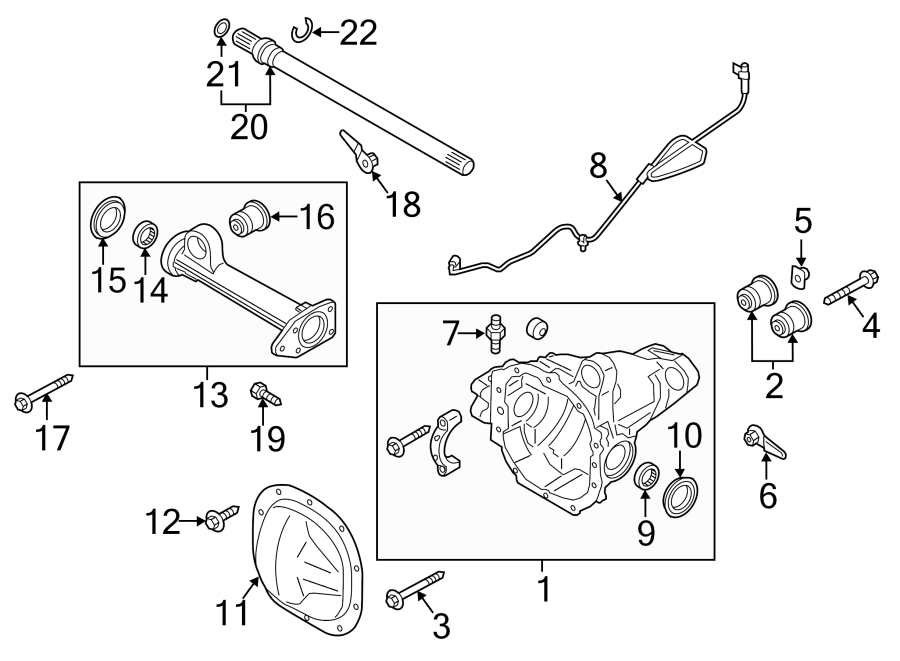 Diagram Front suspension. Axle housing. for your 2017 Ford F-150 5.0L V8 FLEX A/T RWD XL Standard Cab Pickup Fleetside 