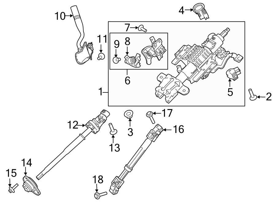 Diagram STEERING COLUMN ASSEMBLY. for your Ford F-150  