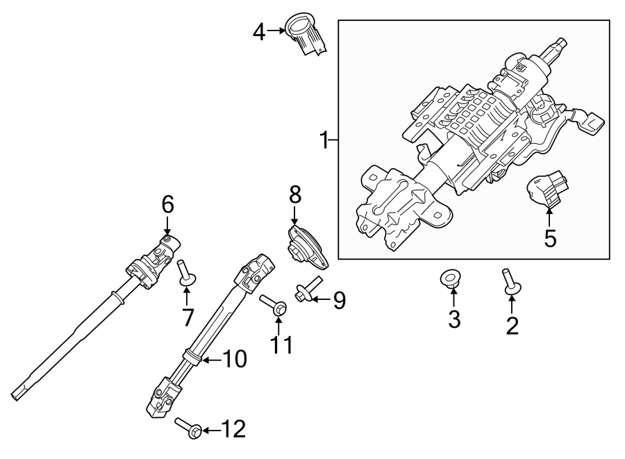 Diagram STEERING COLUMN ASSEMBLY. for your 2016 Ford F-150 5.0L V8 FLEX A/T RWD XL Standard Cab Pickup Fleetside 