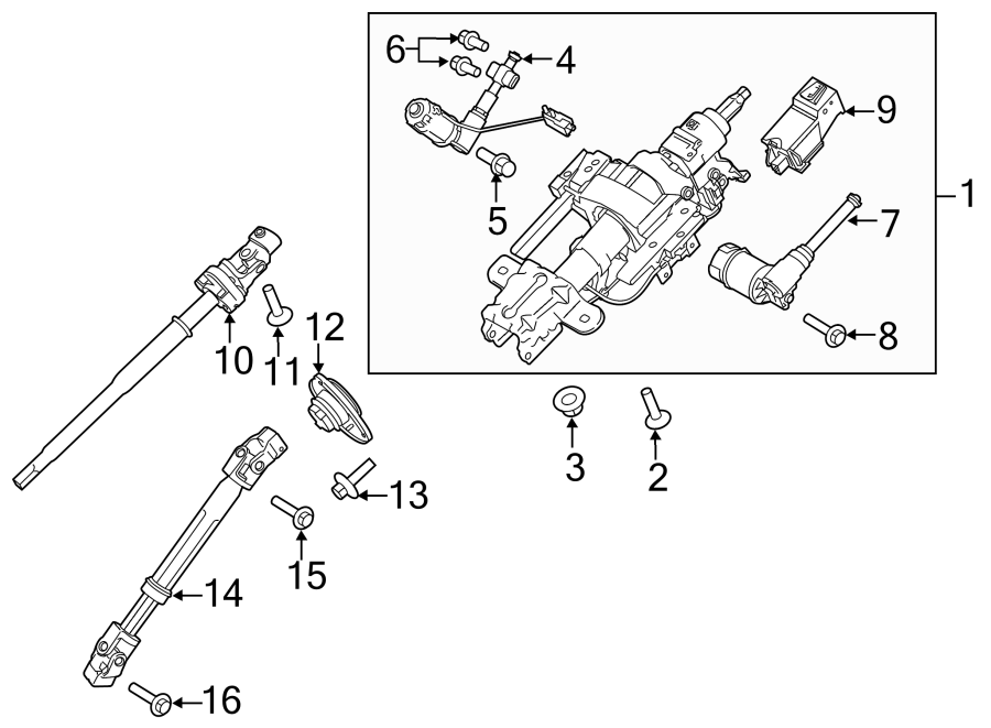 Diagram Steering column assembly. for your 1991 Ford F-150   