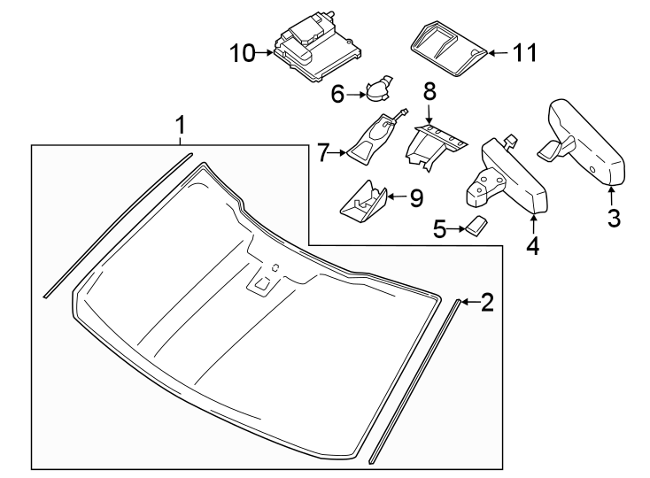 Diagram WINDSHIELD GLASS. for your 1998 Ford F-150   