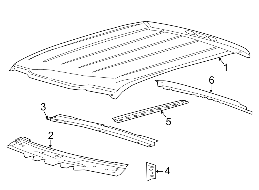 Diagram ROOF & COMPONENTS. for your 2019 Ford F-150 3.0L Power-Stroke V6 DIESEL A/T RWD Lariat Extended Cab Pickup Fleetside 