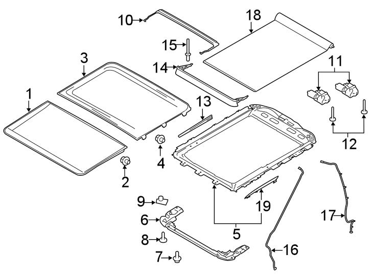 Diagram Sunroof. for your 2016 Ford F-150 2.7L EcoBoost V6 A/T 4WD XL Standard Cab Pickup Fleetside 