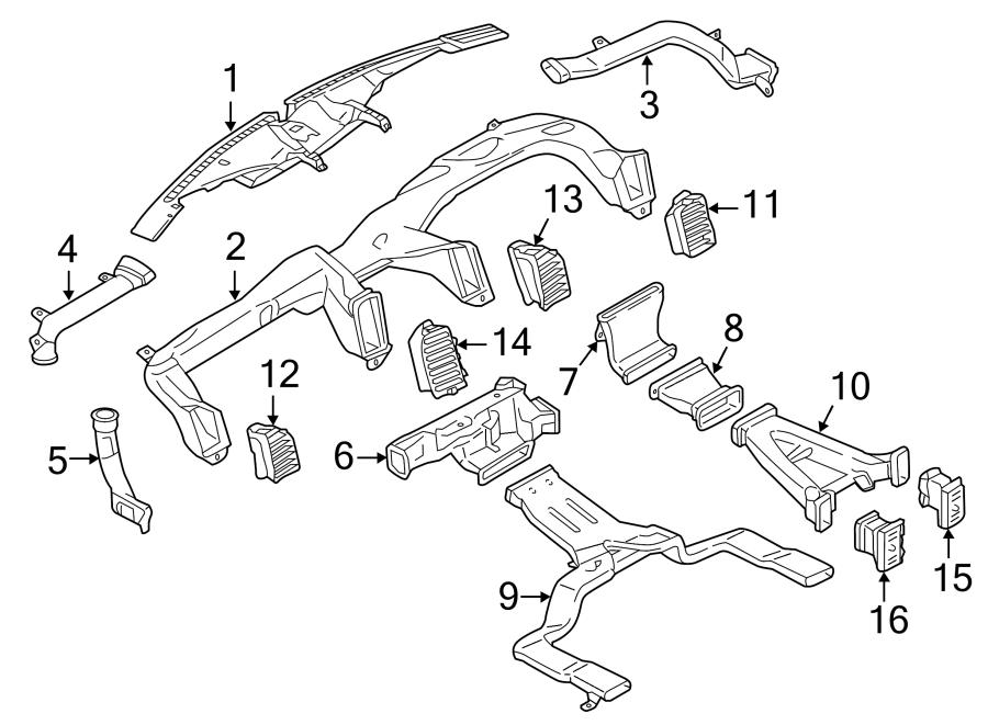 Diagram Steering wheel. Ducts. for your 2020 Ford F-150 5.0L V8 FLEX A/T 4WD XLT Extended Cab Pickup Fleetside 