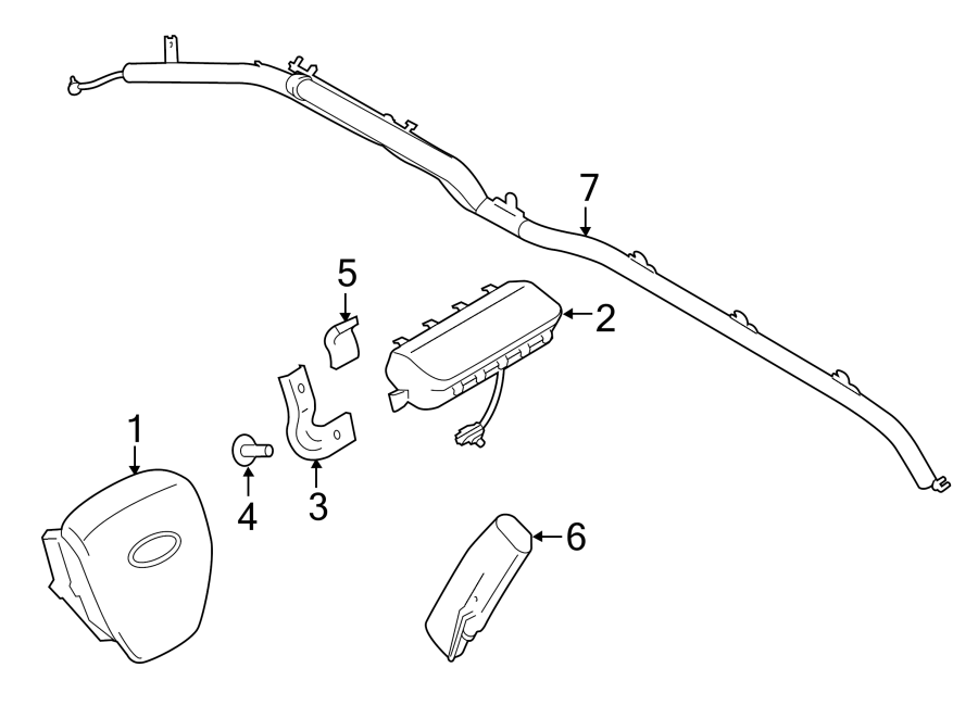 Diagram RESTRAINT SYSTEMS. AIR BAG COMPONENTS. for your 2012 Ford F-150  Platinum Crew Cab Pickup Fleetside 