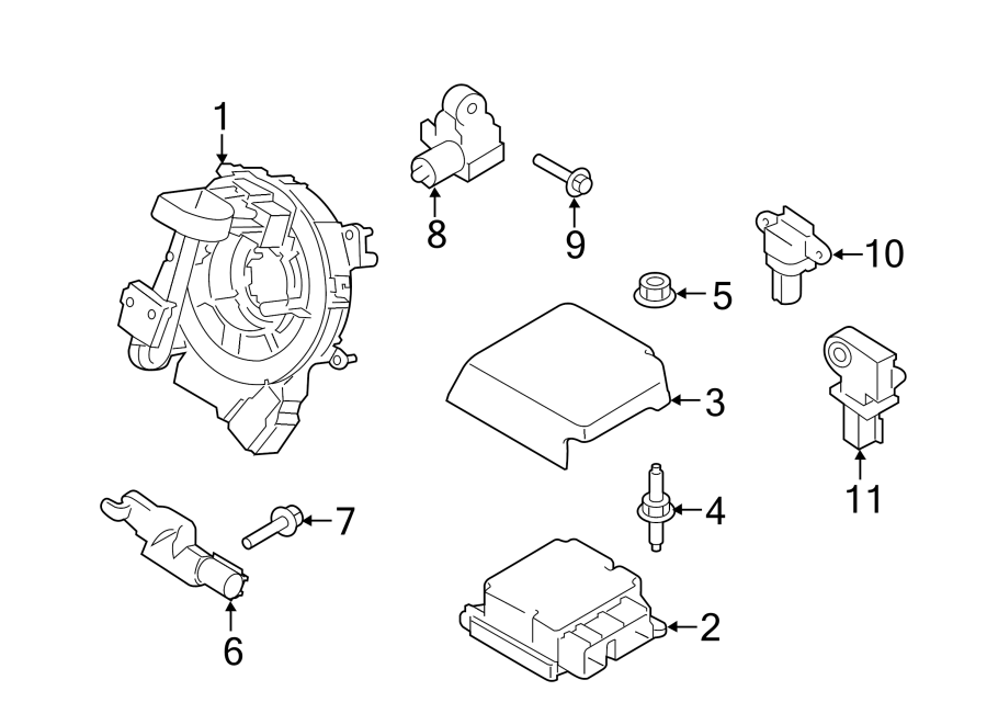 Diagram RESTRAINT SYSTEMS. AIR BAG COMPONENTS. for your 2009 Ford Mustang   