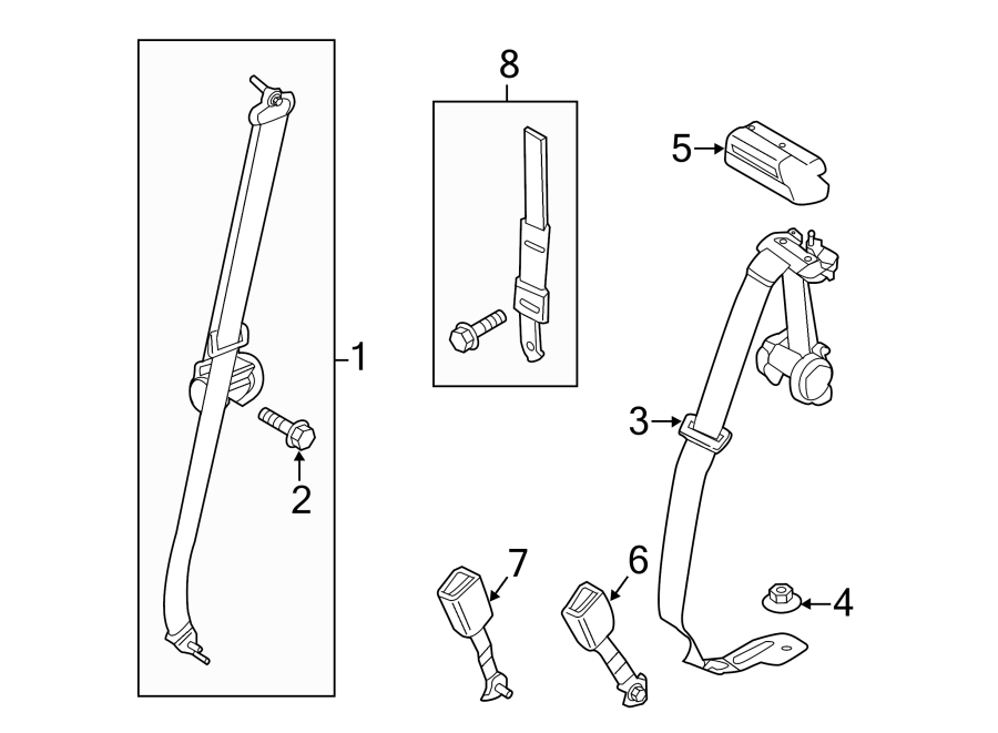 Diagram RESTRAINT SYSTEMS. REAR SEAT BELTS. for your 2010 Ford Escape   