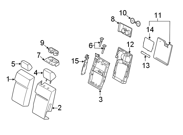 Diagram Seats & tracks. Front seat components. for your 2010 Ford F-150 4.6L V8 A/T 4WD XLT Crew Cab Pickup Fleetside 