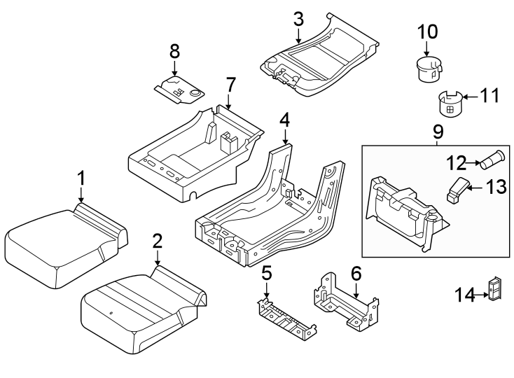 Diagram SEATS & TRACKS. FRONT SEAT COMPONENTS. for your 2020 Ford F-150 3.5L EcoBoost V6 A/T 4WD SSV Extended Cab Pickup Fleetside 