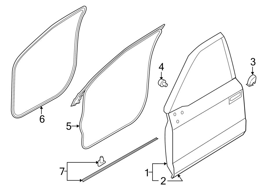 Diagram FRONT DOOR. DOOR & COMPONENTS. for your 2016 Ford F-150  Platinum Crew Cab Pickup Fleetside 