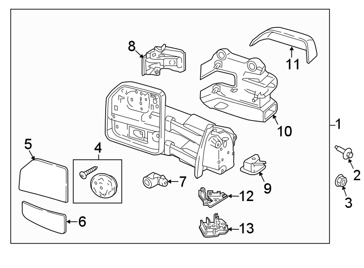 Diagram Front door. Outside mirrors. for your 1986 Ford F-150   