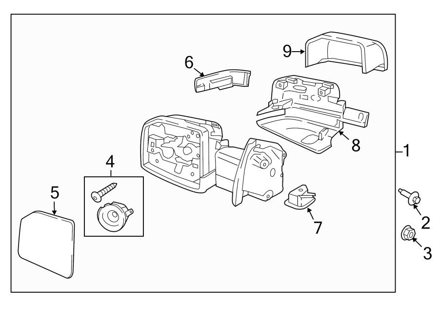 Diagram FRONT DOOR. OUTSIDE MIRRORS. for your 2020 Ford F-150 5.0L V8 FLEX A/T 4WD XLT Crew Cab Pickup Fleetside 