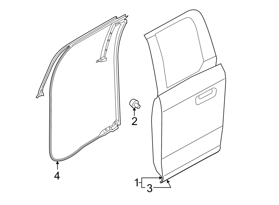 Diagram REAR DOOR. DOOR & COMPONENTS. for your 1985 Ford F-150   