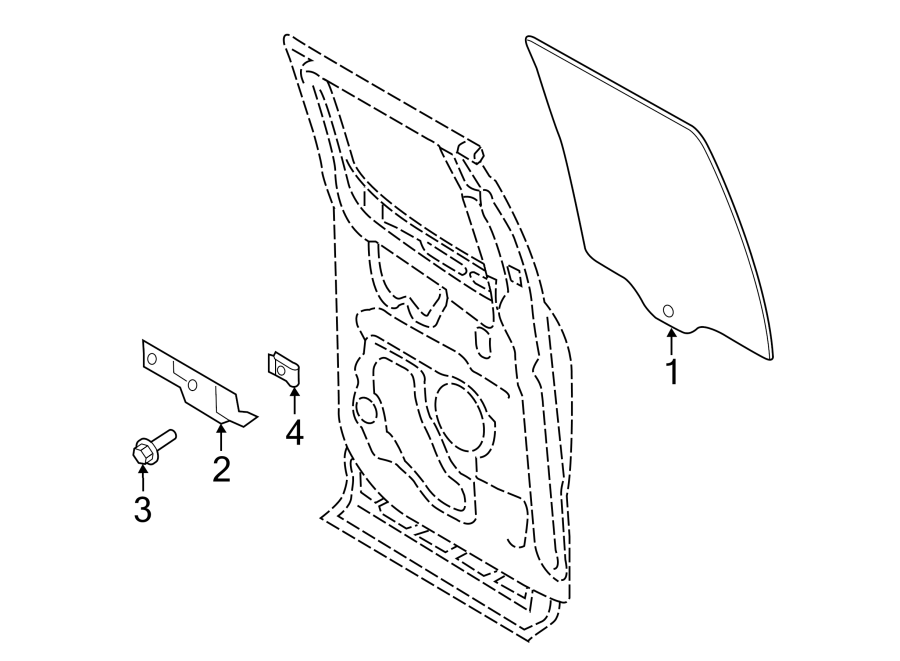 Diagram REAR DOOR. GLASS & HARDWARE. for your 2015 Ford F-150 5.0L V8 FLEX A/T 4WD Lariat Extended Cab Pickup Fleetside 