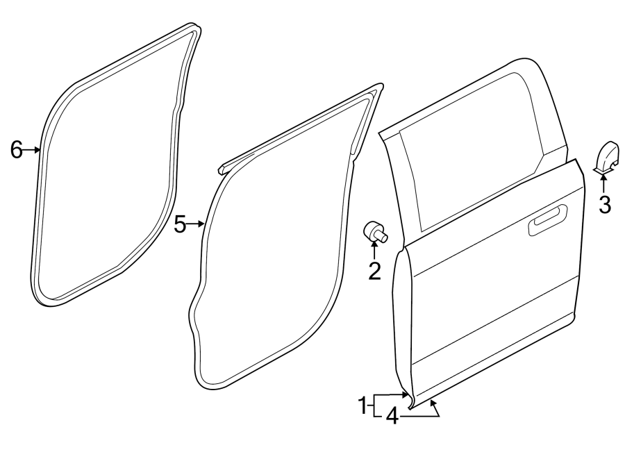 Diagram REAR DOOR. DOOR & COMPONENTS. for your 2016 Ford F-150  Platinum Crew Cab Pickup Fleetside 