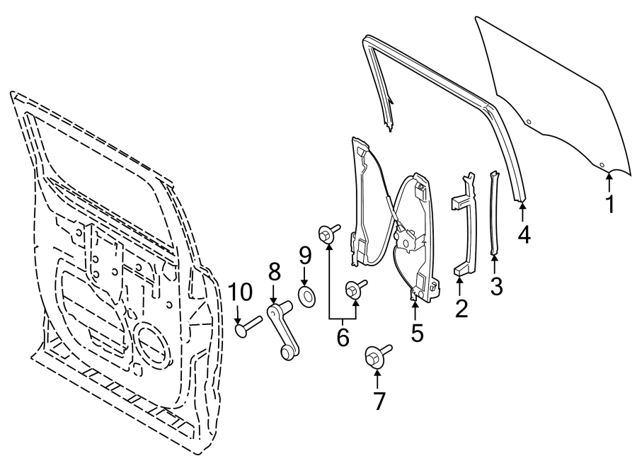 Diagram REAR DOOR. GLASS & HARDWARE. for your 2019 Lincoln MKZ   