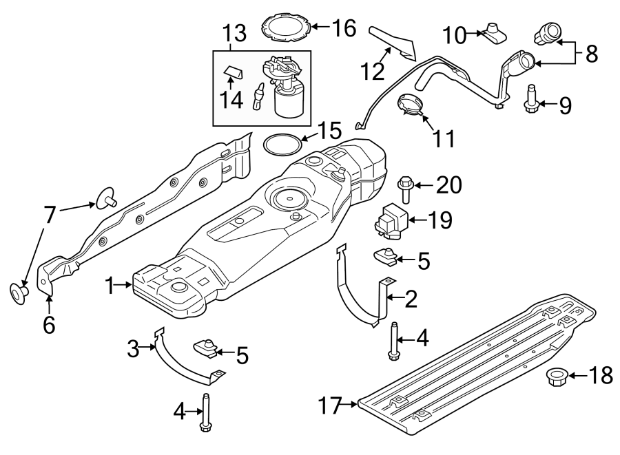 Diagram FUEL SYSTEM COMPONENTS. for your 2014 Lincoln MKZ Base Sedan  