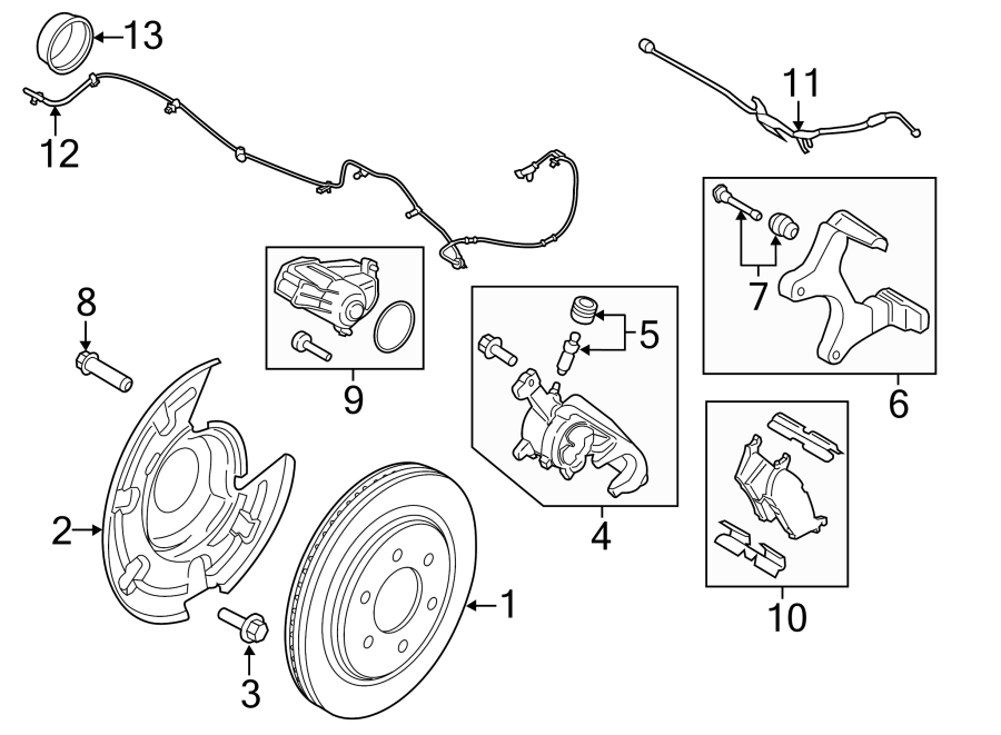 Diagram REAR SUSPENSION. BRAKE COMPONENTS. for your 2015 Ford F-150   