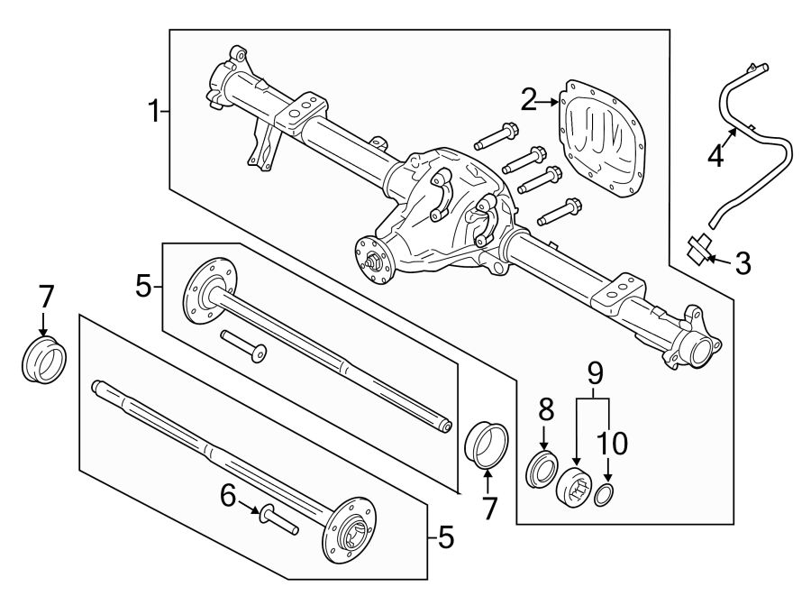 Diagram REAR SUSPENSION. REAR AXLE. for your 2020 Ford F-150 2.7L EcoBoost V6 A/T RWD XLT Crew Cab Pickup Fleetside 