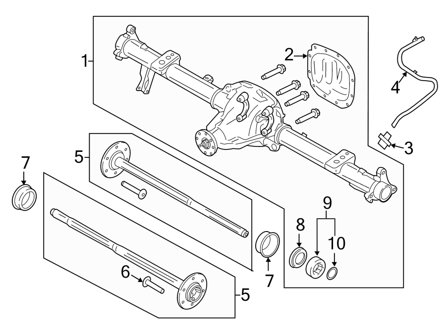 Diagram REAR SUSPENSION. REAR AXLE. for your 2019 Ford F-150  Limited Crew Cab Pickup Fleetside 