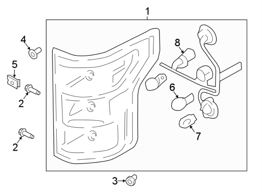 Diagram Rear lamps. Tail lamps. for your 2019 Ford F-150 3.0L Power-Stroke V6 DIESEL A/T RWD XLT Crew Cab Pickup Fleetside 