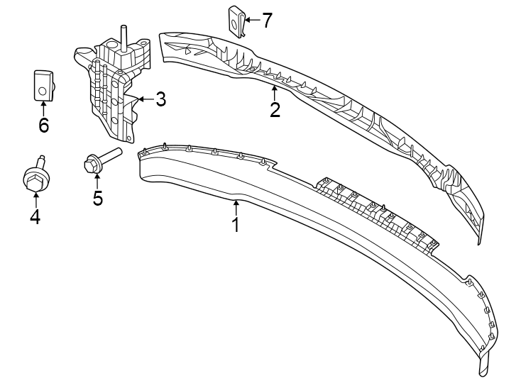 Diagram Lower trim. 2024-25. 4WD. At bumper. At shutter. Inner. Outer. Rwd. W/ACTIVE shutter. W/O active shutter. W/O tow hook. W/O Tremor. W/TOW hook. W/TREMOR. for your Ford F-150  