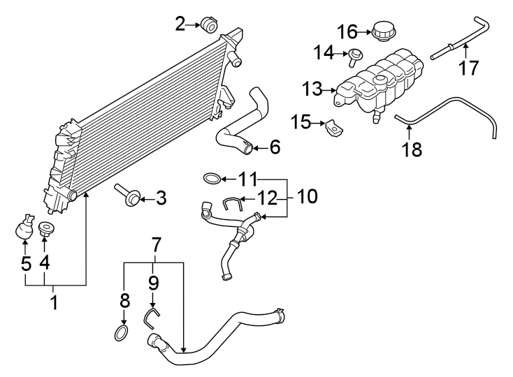 Diagram Radiator & components. for your 2013 Ford Expedition   